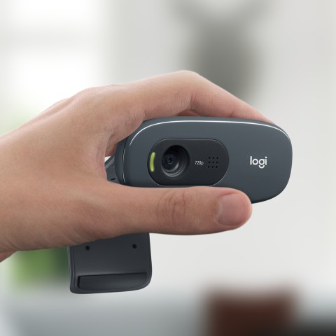 Logitech C270 Webcam HD, HD 720p/30fps, Videochiamate HD Widescreen, Correzione Automatica ‎Luminosità, Microfono Riduzione del Rumore, Skype, FaceTime, Hangouts, ‎WebEx,PC/Mac/Tablet/Chromebook