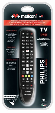 Meliconi Gumbody Personal 4 plus telecomando IR Wireless TV Pulsanti