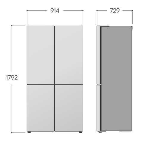 LG GML960PYBE Frigorifero Multidoor, Classe E, 641L, Wi-Fi, Drink dispenser, UVnano, Metal Fresh, No frost, Argento