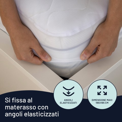 Imetec Scaldasonno Adapto maxi coprimaterasso matrimoniale 195x165 cm, Basso consumo, Riscaldamento rapido, Temperatura personalizzata, Tessuto anallergico trapuntato, Doppio comando, 6 temperature