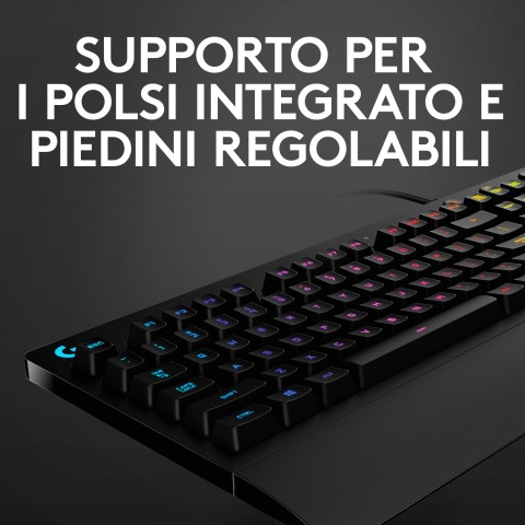 Logitech G Logitech G213 Prodigy Tastiera Gaming Cablata, LIGHTSYNC RGB, Tasti Retroilluminati, Resistente Agli Schizzi, Tasti Personalizzabili, Controlli Dedicati Multimediali, QWERTY Layout Italiano, Nero