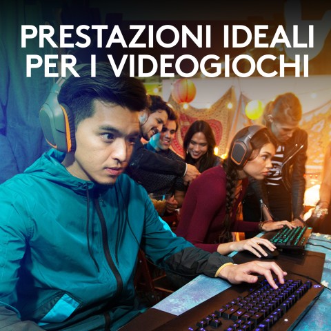 Logitech G Logitech G213 Prodigy Tastiera Gaming Cablata, LIGHTSYNC RGB, Tasti Retroilluminati, Resistente Agli Schizzi, Tasti Personalizzabili, Controlli Dedicati Multimediali, QWERTY Layout Italiano, Nero