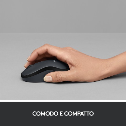 Logitech M220 SILENT Mouse Wireless, 2,4 GHz con Ricevitore USB, Tracciamento Ottico 1000 DPI, Durata Batteria di 18 Mesi, Ambidestro, Compatibile con PC, Mac, Laptop