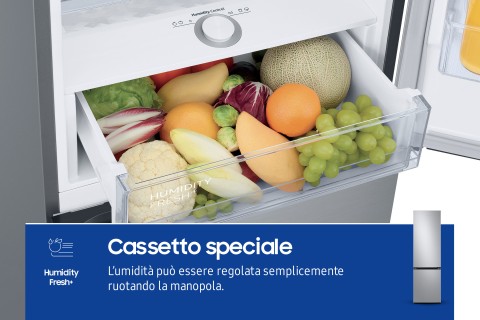 Samsung RB38C603DSA frigorifero Combinato EcoFlex AI Libera installazione con congelatore Wifi 2m 390 L Classe D, Inox