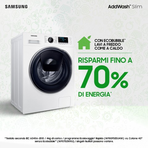 Samsung WW8NK62E0RW/ET lavatrice slim a caricamento frontale Addwash™ 8 kg Classe C 1200 giri/min, Porta nera old + panel nero