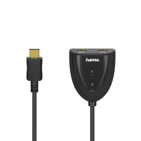 Hama Sdoppiatore Manuale HDMI M/2 HDMI F, connettori dorati, compatibile HDCP