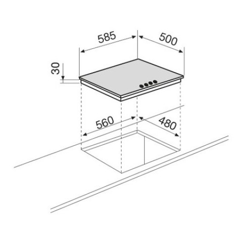 Glem Gas GT645SA piano cottura Sabbia Da incasso 60 cm 4 Fornello(i)