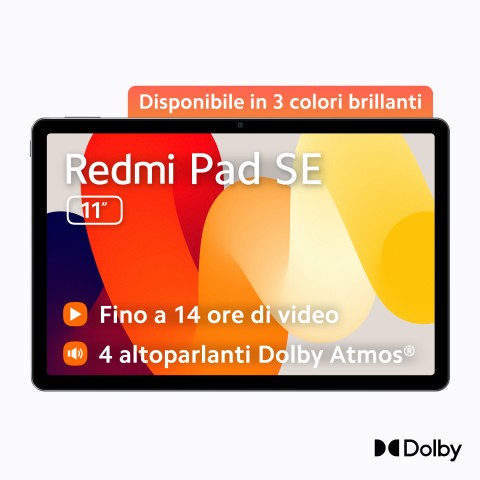 Xiaomi Redmi Pad SE Qualcomm Snapdragon 128 GB 27,9 cm (11") 4 GB Android 13 Grafite, Grigio