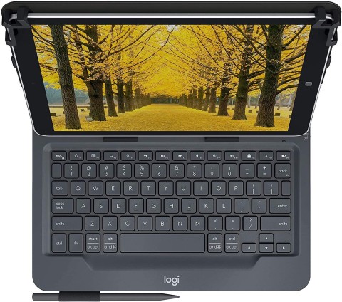 Logitech Universal Folio Cover iPad o Tablet con Tastiera Bluetooth Wireless, Per la maggior parte dei tablet da 9-10", iOS, ‎Android, Windows, ‎Italiano Qwerty, Nero