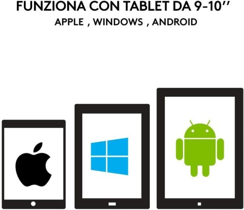 Logitech Universal Folio Cover iPad o Tablet con Tastiera Bluetooth Wireless, Per la maggior parte dei tablet da 9-10", iOS, ‎Android, Windows, ‎Italiano Qwerty, Nero