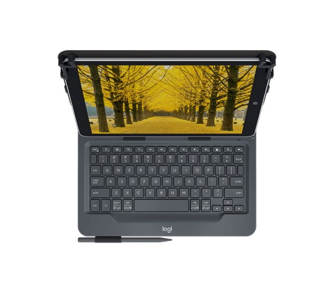 Logitech Universal Folio Cover iPad o Tablet con Tastiera Bluetooth Wireless, Per la maggior parte dei tablet da 9-10", iOS, ‎Android, Windows, ‎Italiano Qwerty, Nero