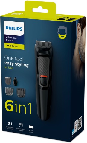 Philips MULTIGROOM Series 3000 6 accessori Lame in acciaio autoaffilanti 6 in 1, Barba