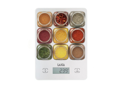 Laica KS1040 bilancia da cucina Multicolore, Bianco Superficie piana Rettangolo Bilancia da cucina elettronica