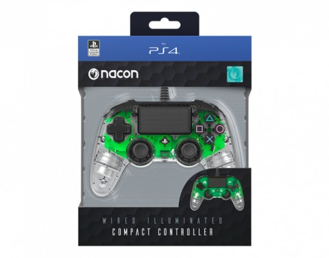 NACON PS4OFCPADCLGREEN periferica di gioco Verde, Trasparente USB Gamepad Analogico/Digitale PC, PlayStation 4