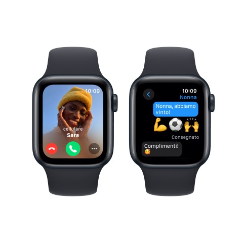 Apple Watch SE GPSCassa 40mm in Alluminio Mezzanotte con Cinturino Sport Mezzanotte - M/L