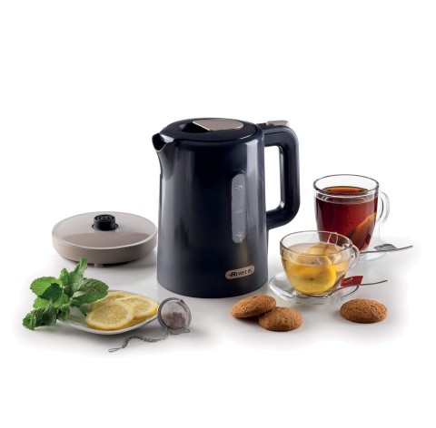 Ariete 2846 Bollitore Breakfast, 2200W, Capacità 1,7 L, Base Cordless 360°, Spegnimento automatico, Coperchio di sicurezza, Livello acqua visibile, Finitura lucida e opaca, Dark & Sahara Grey