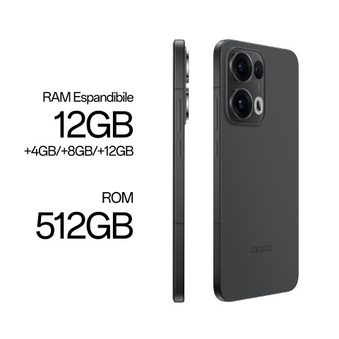 OPPO Reno13 Pro 5G AI Smartphone, Tripla fotocamera 50+50+8MP, Selfie 50MP, Display 6.83” 120HZ AMOLED FHD+, 5800mAh, RAM 12GB(Esp4GB/8GB/12GB)+ROM 512GB, [Versione Italia], Graphite Grey