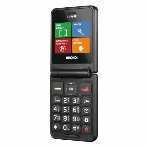 Brondi Flipper 6,1 cm (2.4") Nero Telefono cellulare basico