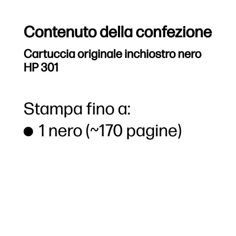 HP Cartuccia originale inchiostro nero 301