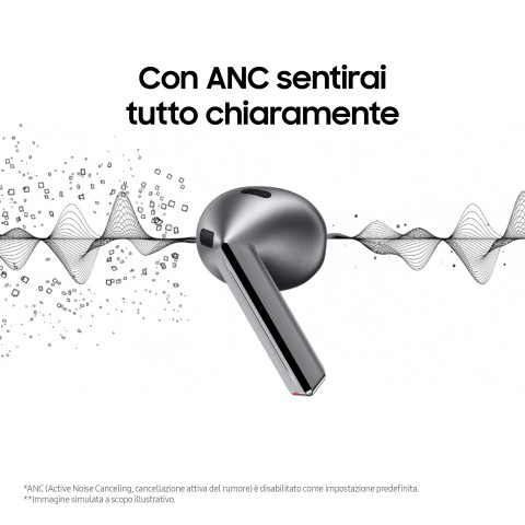 Samsung Galaxy Buds3 Auricolari AI open-type True Wireless, Audio Hi-Fi, Impermeabilità IP57, Silver