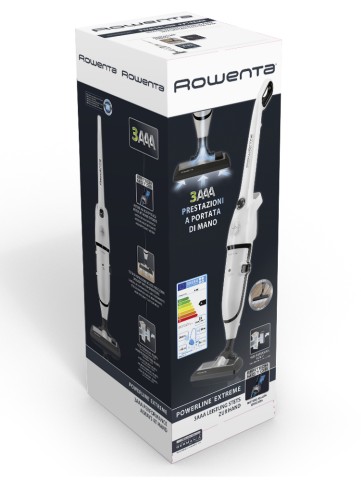 Rowenta Powerline Extreme Bagged RH8037WA Scopa Elettrica con Filo e Sacco, Potenza 750 W, Bianco