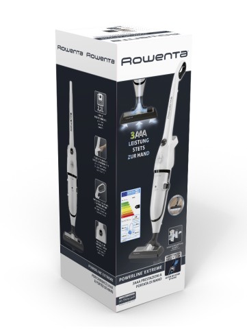 Rowenta Powerline Extreme Bagged RH8037WA Scopa Elettrica con Filo e Sacco, Potenza 750 W, Bianco