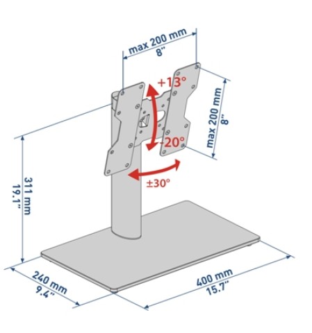 Meliconi Stand 200 101,6 cm (40") Nero