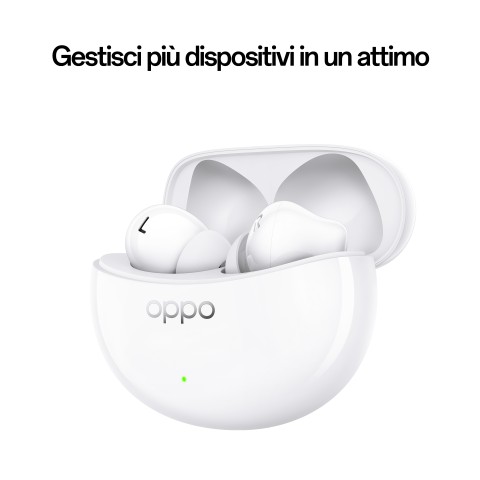 OPPO Enco Air3 Pro Auricolari True Wireless,30h di Autonomia, Driver in Bambù da 12.4mm, Bluetooth 5.3, Controlli Touch, Cancellazione del rumore IA, Android e iOS, IP55, [Versione Italiana], White