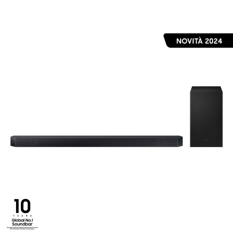 Samsung Soundbar HW-Q700D/ZF Serie Q, 9 Speaker, Wireless Dolby Atmos, Audio a 3.1.2 Canali, Q-Simphony, Compatibile con Alexa e Google Assistant, Titan Black 2024