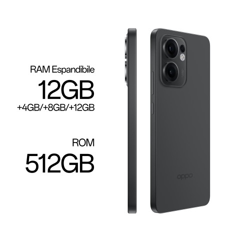 OPPO Reno13 FS 5G AI Smartphone, Tripla fotocamera 50+8+2MP, Selfie 32MP, Display 6.67” 120HZ AMOLED FHD+, 5800mAh, RAM 12GB(Esp4GB/8GB/12GB)+ROM 512GB, [Versione Italia], Graphite Grey