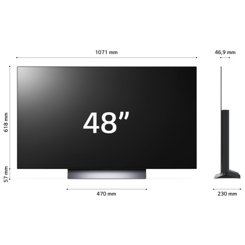 LG OLED evo 48'' Serie C3 OLED48C34LA, TV 4K, 4 HDMI, SMART TV 2023