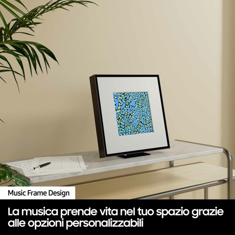 Samsung Music Frame Speaker HW-LS60D/ZF, Wireless Music Streaming, Dolby Atmos 3D, Frame Design con sfondo personalizzabile, Wide Sweet Spot, 2024