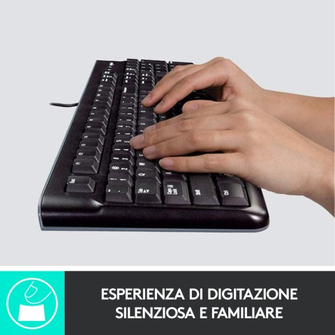 Logitech MK120 Combo Tastiera e Mouse con Filo per Windows, Mouse Ottico Cablato, Tastiera di Dimensioni Standard, USB Plug-and-Play, Compatibile con PC, Laptop