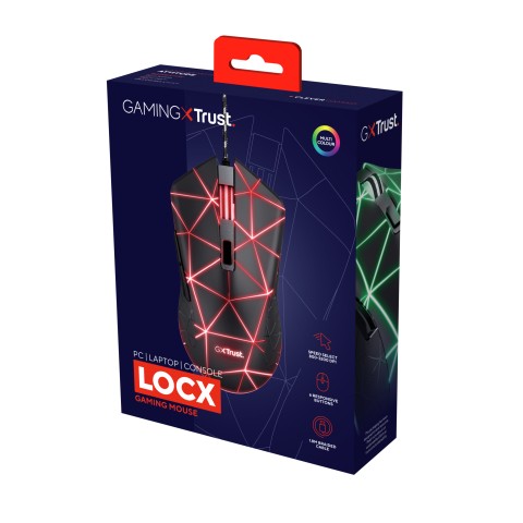 Trust GXT 133 Locx mouse Giocare Mano destra USB tipo A Ottico 4000 DPI