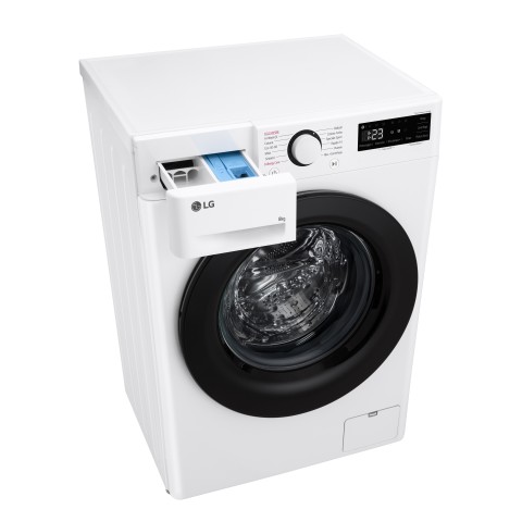 LG F2R3S08NSWB Lavatrice 8kg AI DD, Classe A-10%, 1200 giri, Vapore, AI Wash