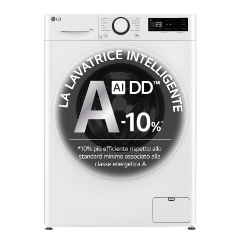 LG F2R3S09AIDD Lavatrice 9kg AI DD, Classe A-10%, 1200 giri, Motore Direct Drive