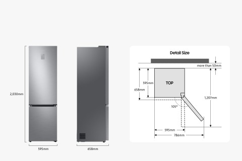 Samsung Frigorifero Combinato EcoFlex AI 2m 387L RB38C607AS9