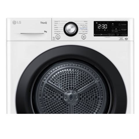 LG RH90V9AVBN Asciugatrice 9kg DUAL Inverter, Classe A+++, Condensatore autopulente