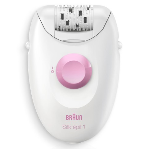 Braun Silk-épil 1 1-000, Epilatore Elettrico Donna Con Cavo, Pelle Liscia Per Settimane, Bianco/Rosa