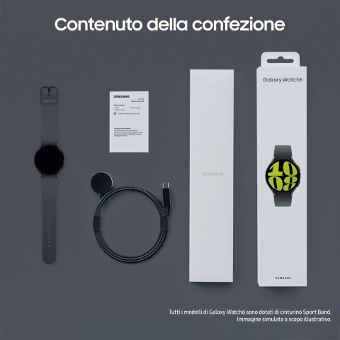 Samsung Galaxy Watch6 Smartwatch Analisi del Sonno Ghiera Touch in Alluminio 44mm Graphite