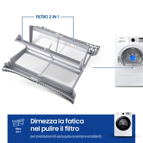 Samsung DV80CGC2B0AH asciugatrice Libera installazione Caricamento frontale 8 kg A+++ Bianco