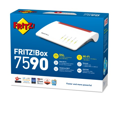 FRITZ!Box 7590 router wireless Gigabit Ethernet Dual-band (2.4 GHz/5 GHz) Bianco