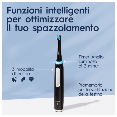 Oral-B Spazzolino Elettrico iO 3 Nero, 1 Testina