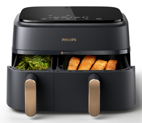 Philips 3000 series Airfryer con doppio cestello, friggitrice ad aria da 9.0L, 8 programmi, App per ricette NA352/00