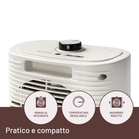 Imetec Compact Air, Termoventilatore piccolo e potente, Stufetta Elettrica, 2000 W, maniglia integrata, temperatura regolabile, funzione antigelo, dispositivo di protezione dai surriscaldamenti