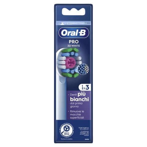 Oral-B Testine Di Ricambio Pro 3D White, 3 Testine