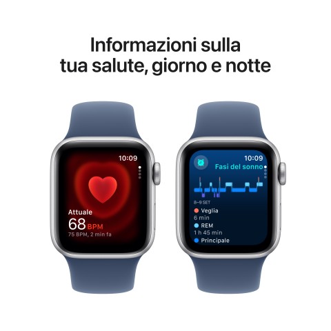 Apple Watch SE GPS 40mm Cassa in Alluminio Color Argento con Denim Sport Band - M/L