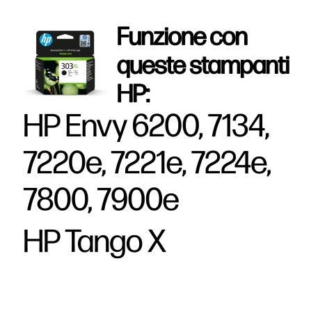 HP Cartuccia di inchiostro nero originale ad alta capacità 303XL