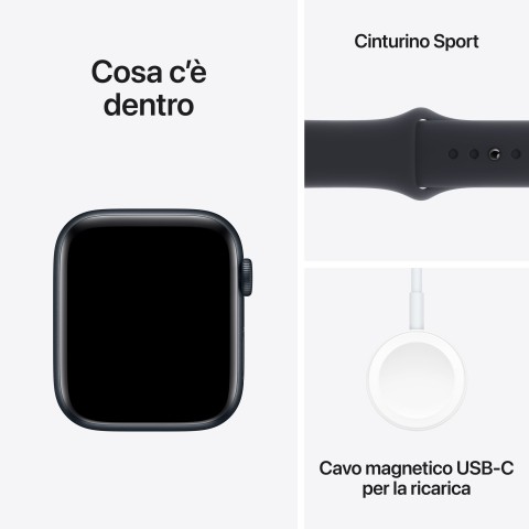 Apple Watch SE GPSCassa 44mm in Alluminio Mezzanotte con Cinturino Sport Mezzanotte - S/M