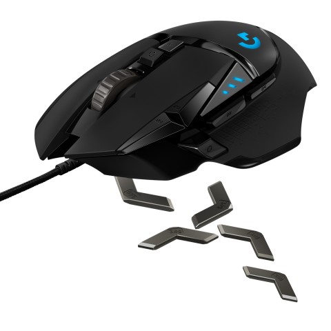 Logitech G Logitech G502 Mouse Gaming HERO Prestazioni Elevate, Sensore HERO 25K, 25600 DPI, RGB, Pesi Regolabili, 11 Pulsanti Programmabili, Memoria Integrata, per PC/Mac/Laptop. Nero